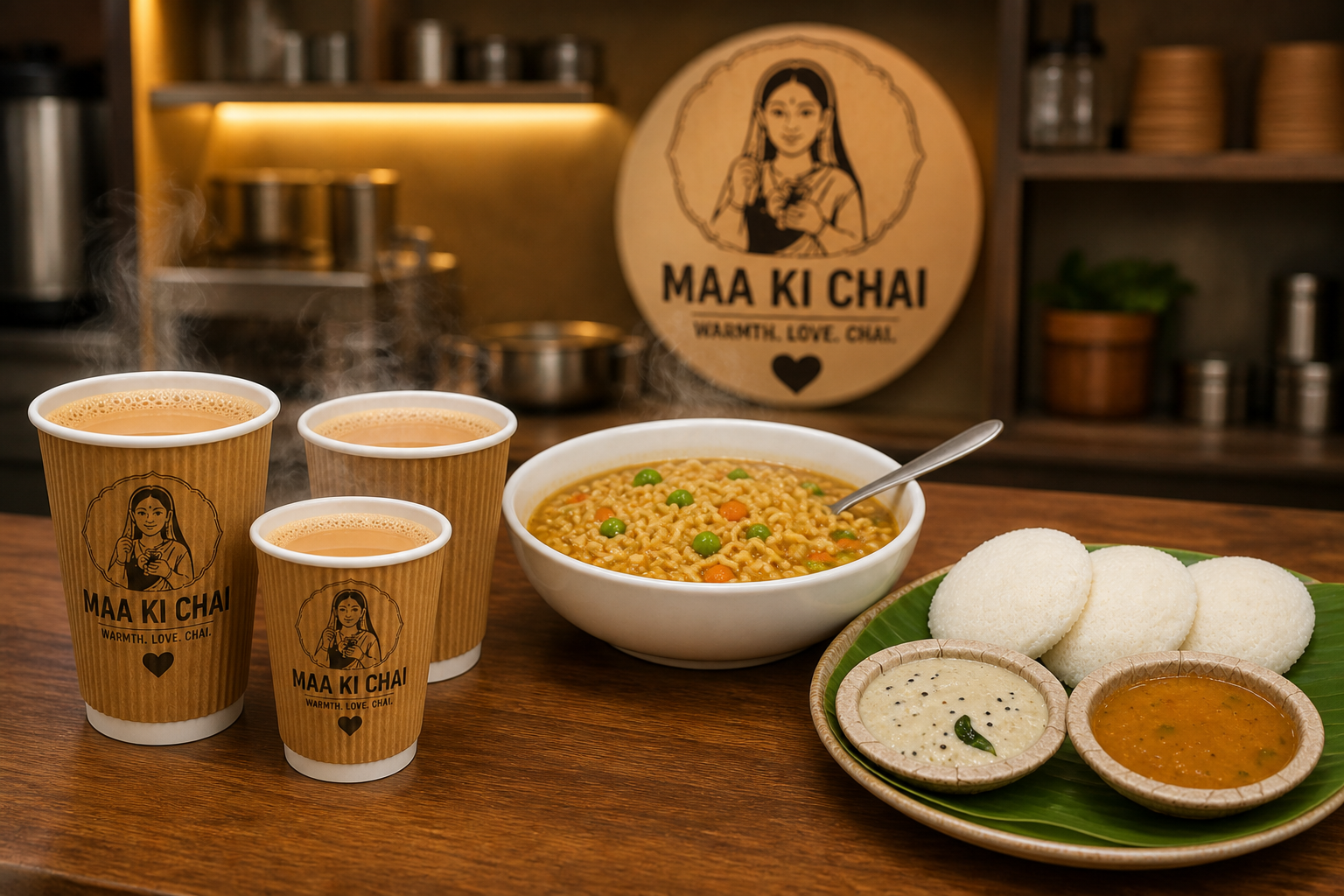 Maa Ki Chai kiosk — chai, idli, cold coffee and hot coffee — contact chai franchise